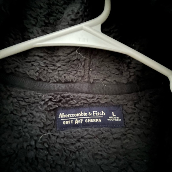 Abercrombie & fitch soft black sherpa zip-up with hood - Picture 2 of 2